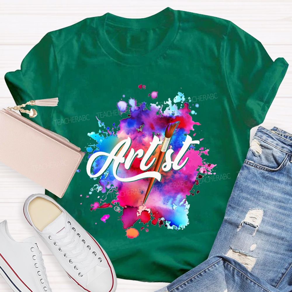 Artist Colorful Tie-Dye Prints Art Teacher T-shirt