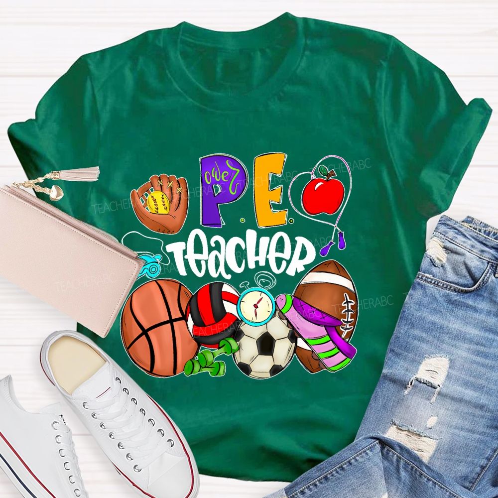PE Teacher Sports Equipment  Teacher T-shirt