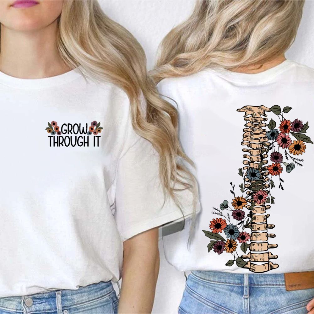 Grow Through It  Graphic  Double Printed T-shirt