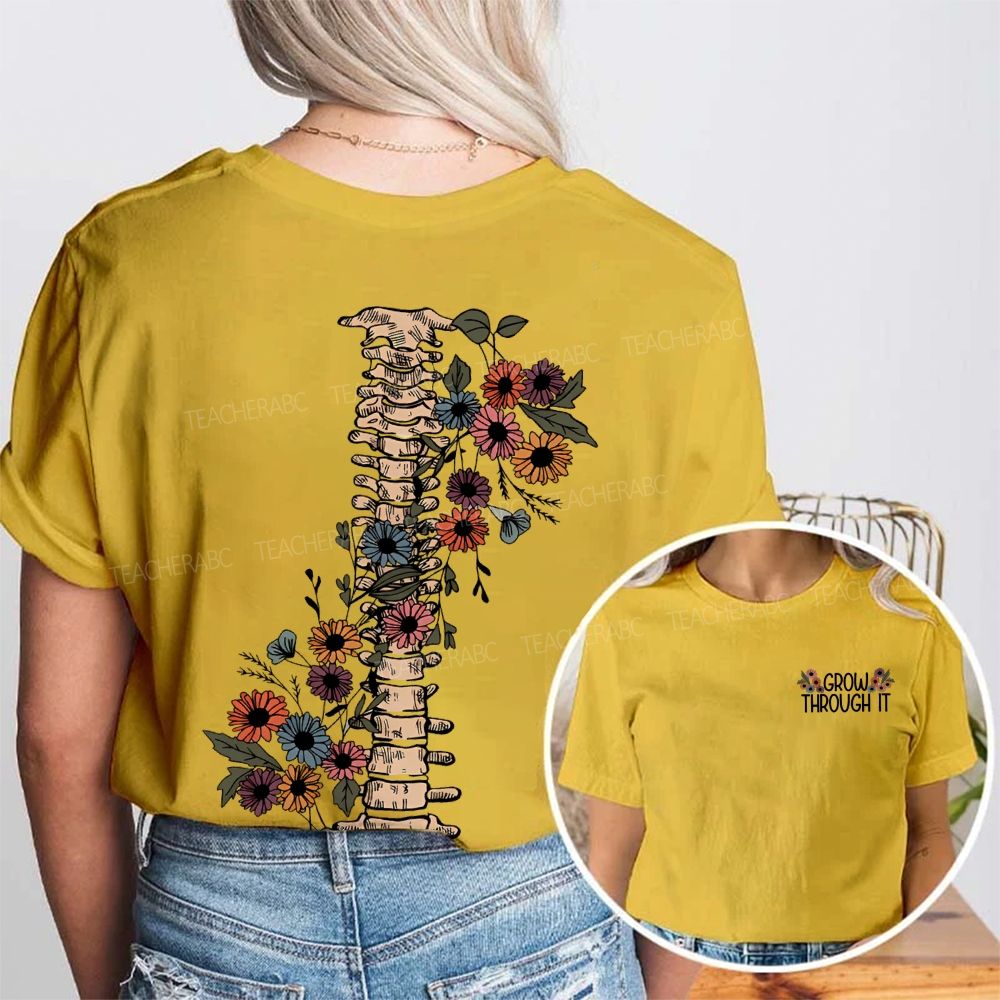 Grow Through It  Graphic  Double Printed T-shirt