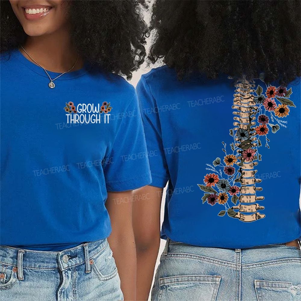 Grow Through It  Graphic  Double Printed T-shirt