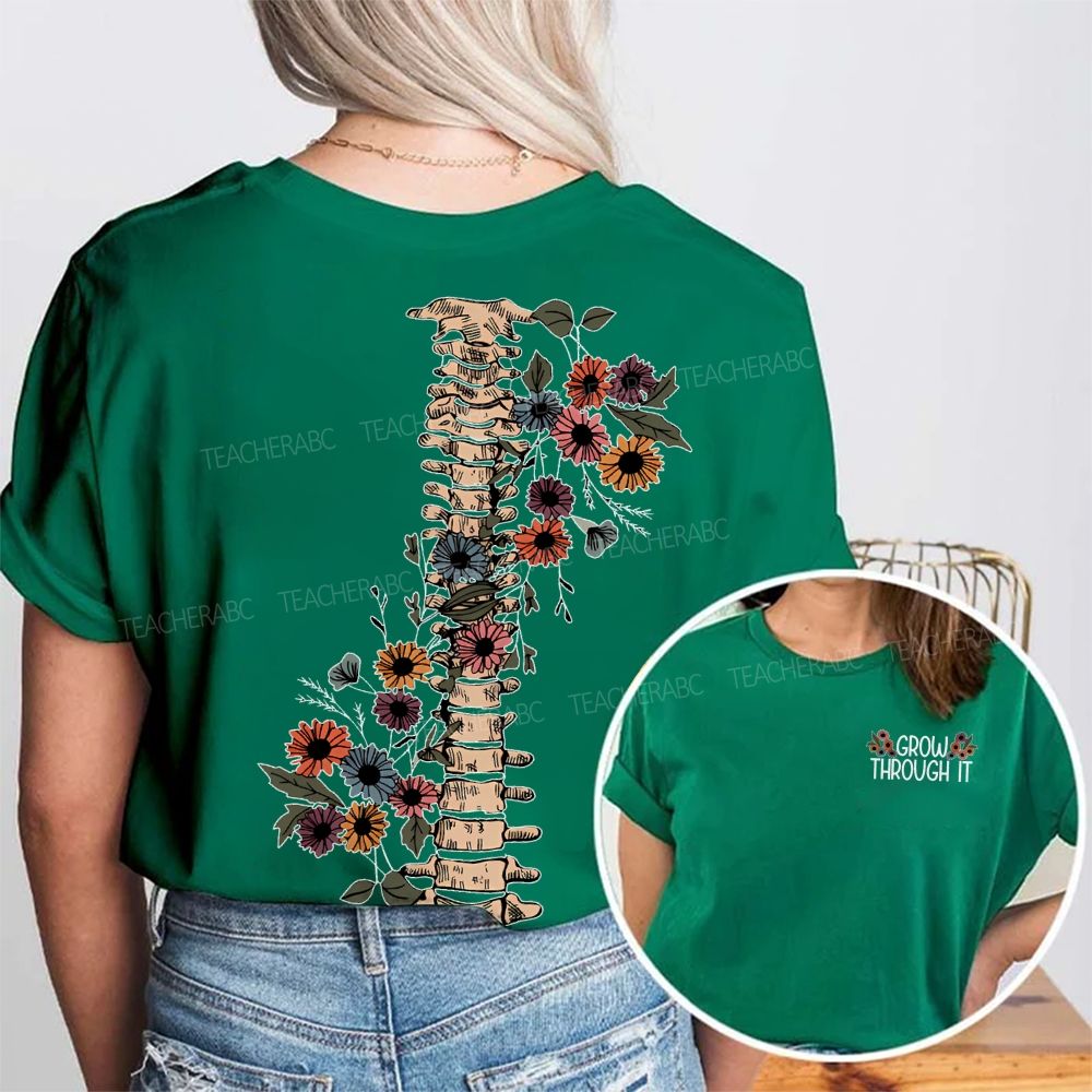 Grow Through It  Graphic  Double Printed T-shirt
