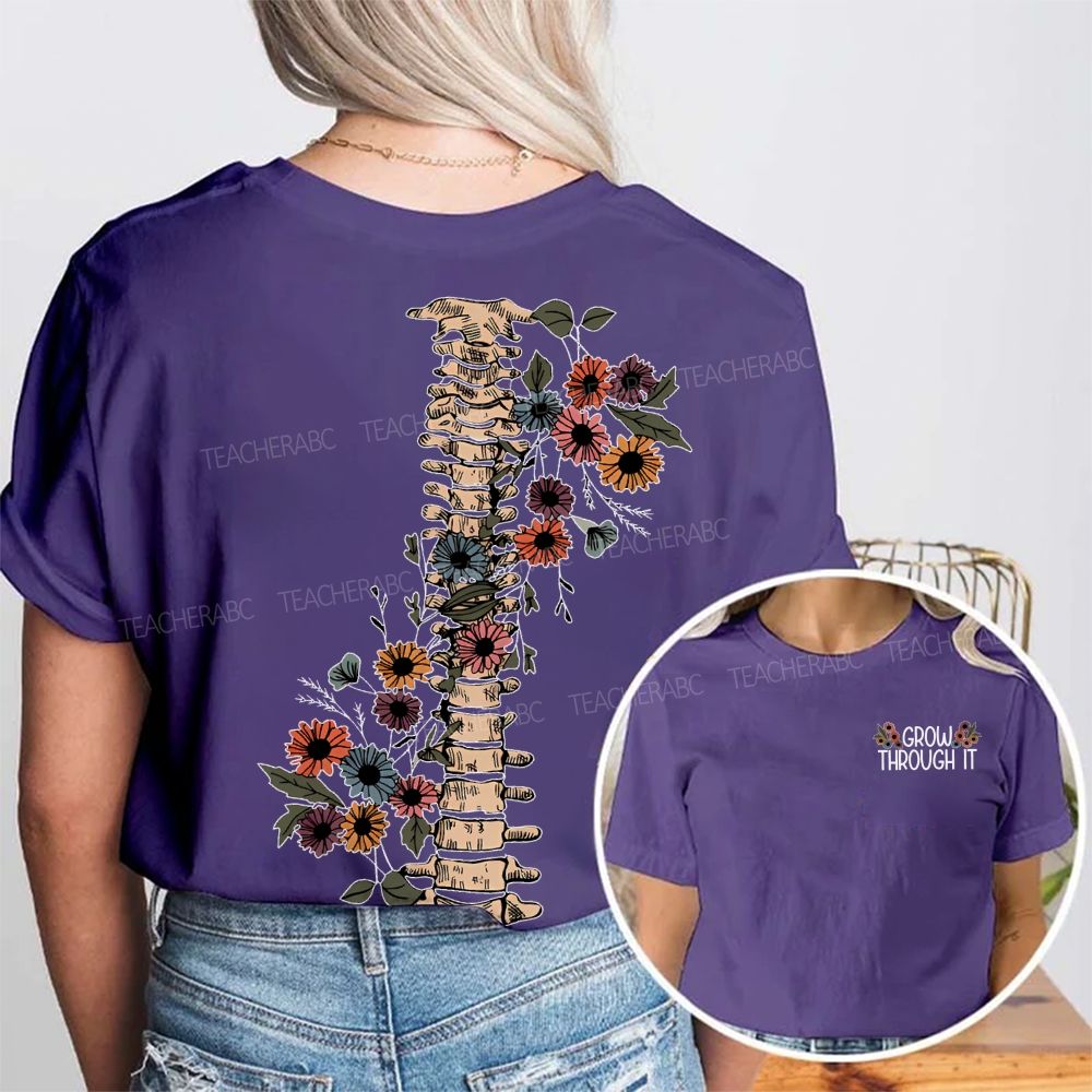 Grow Through It  Graphic  Double Printed T-shirt