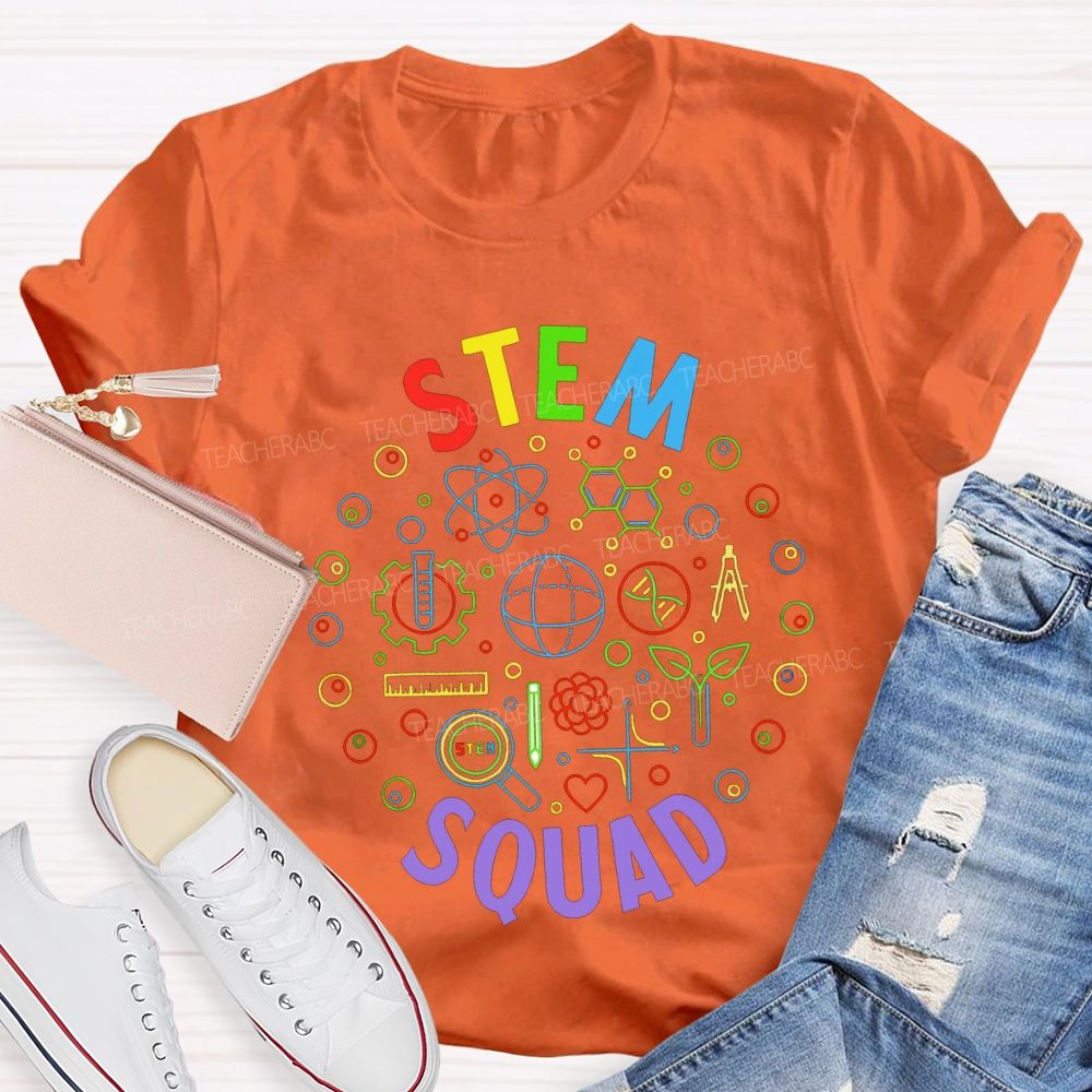 Stem Squad Color Science Experiment Equipment Teacher T-shirt