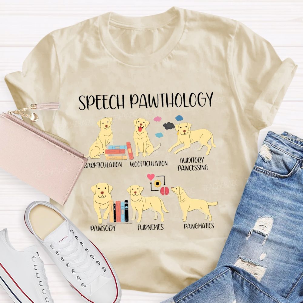 Speech Pawthology  Barkticulation Woofticulation Auditory Pawctssing Teacher T-shirt