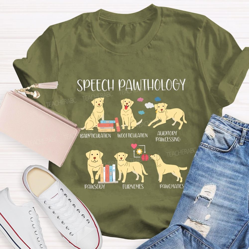 Speech Pawthology  Barkticulation Woofticulation Auditory Pawctssing Teacher T-shirt