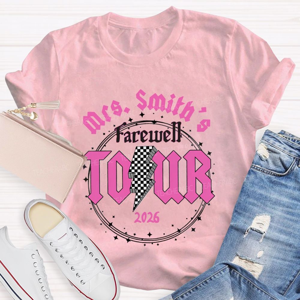 Personalized Name 2026 Farewell Tour Star Circle Teacher T-Shirt