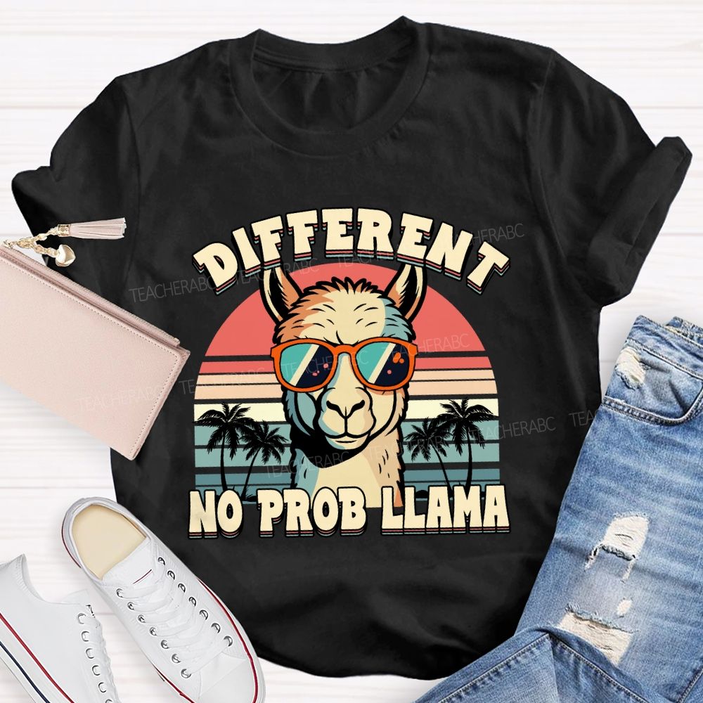 different no prob llama Teacher T-shirt
