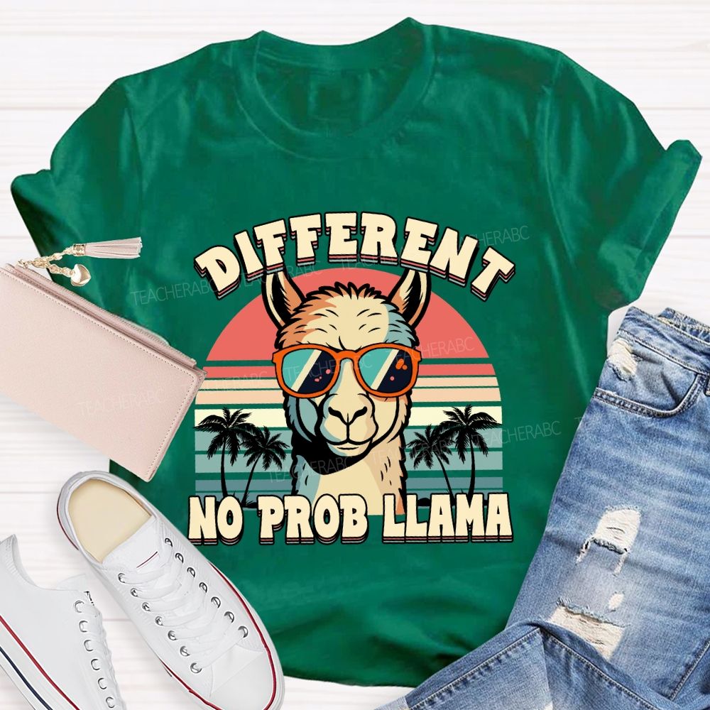 different no prob llama Teacher T-shirt