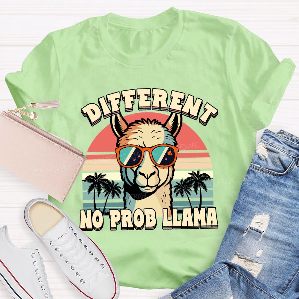 different no prob llama Teacher T-shirt