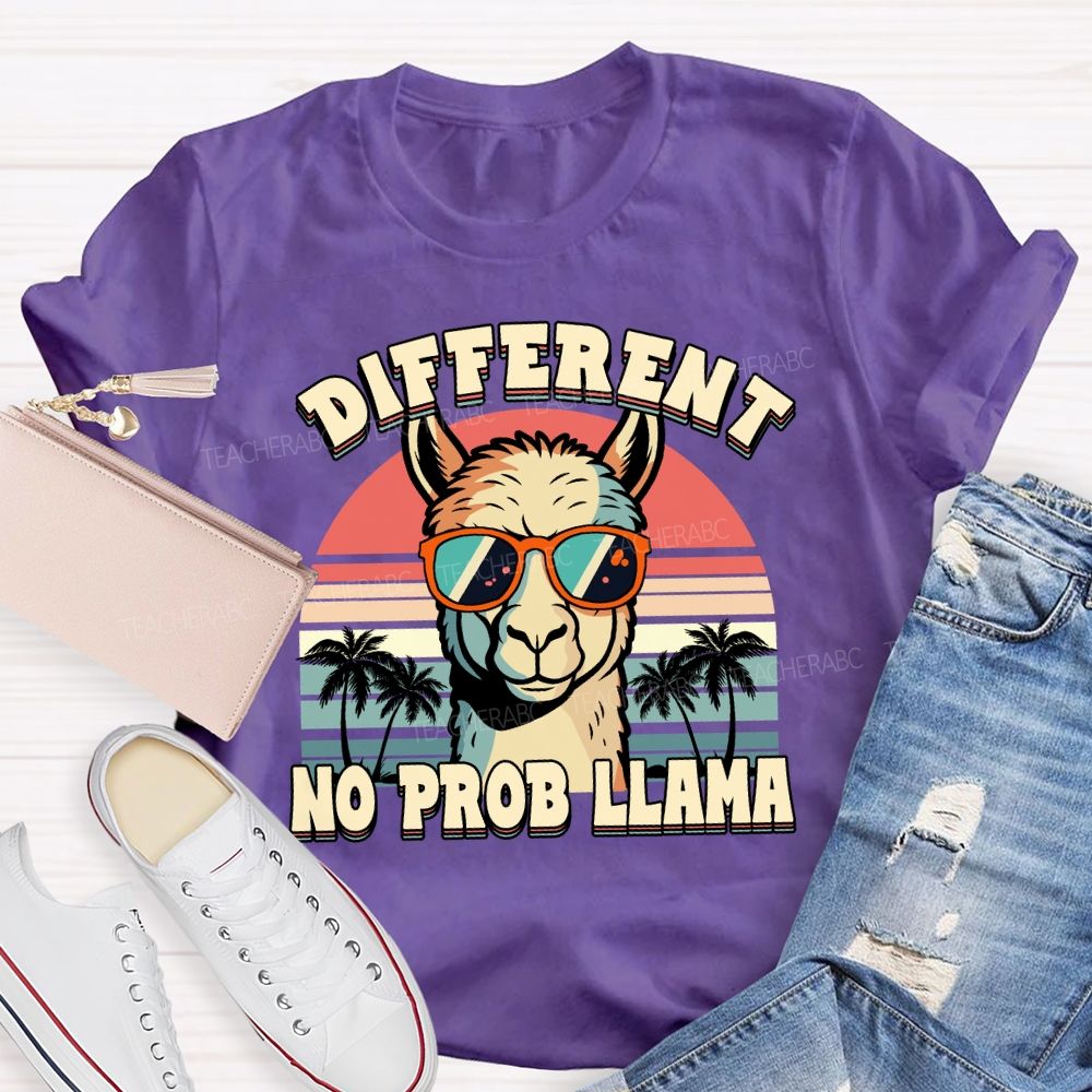 different no prob llama Teacher T-shirt