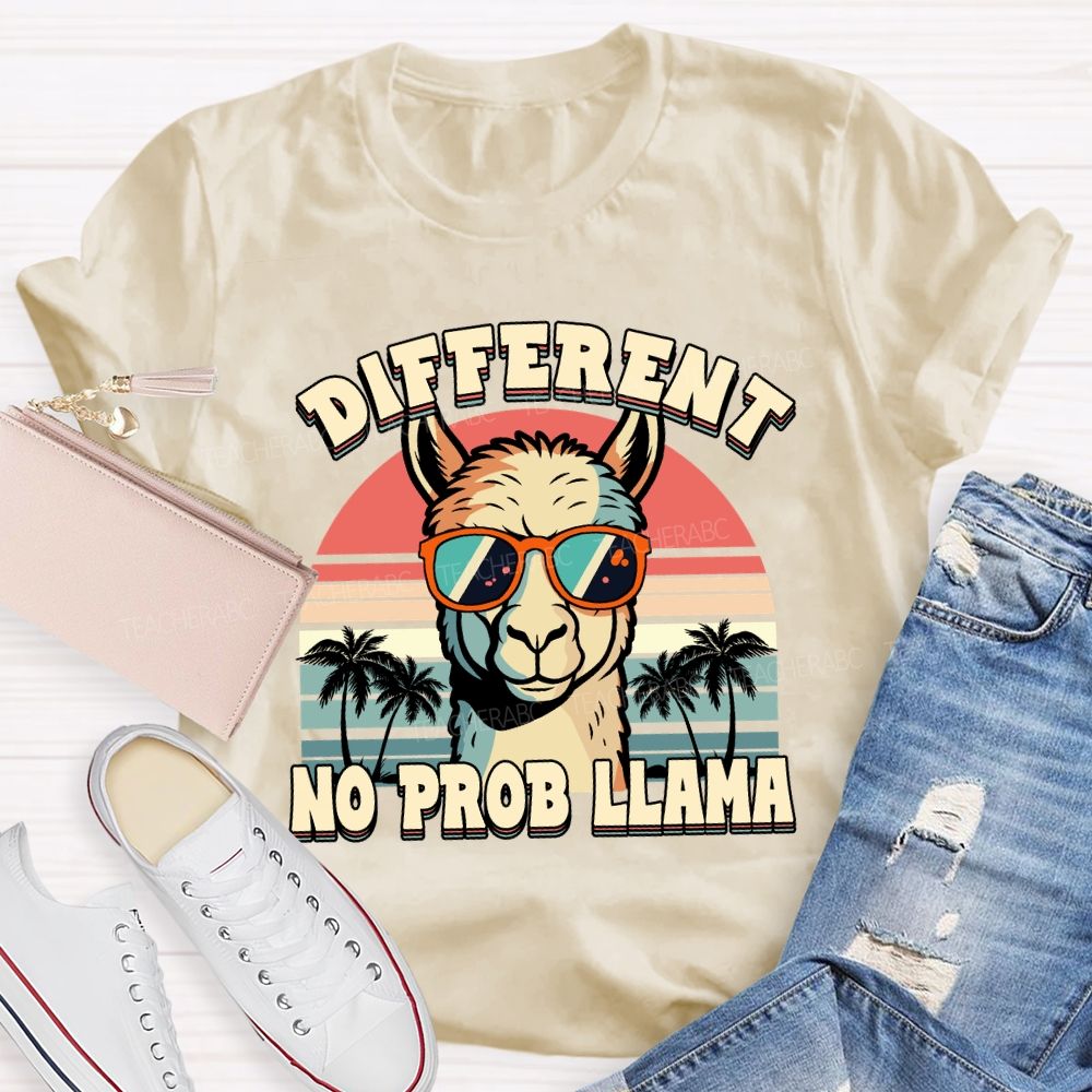different no prob llama Teacher T-shirt