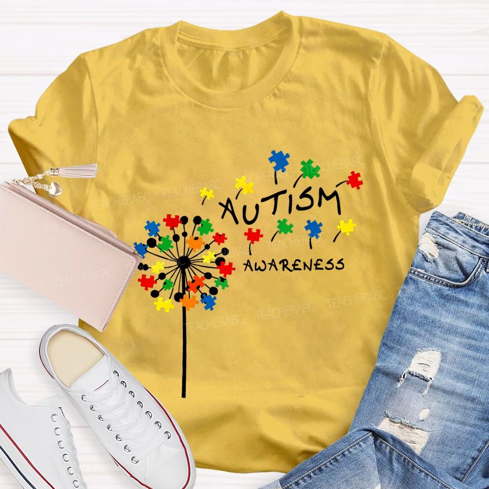 Autism Awareness Like A Flying Dandelion T-shirt