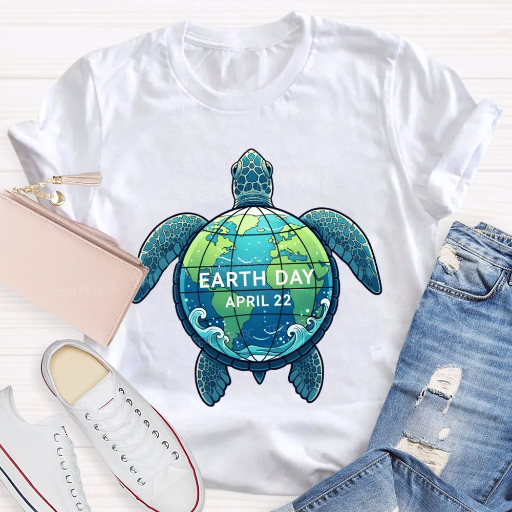 Earth Day Protecting Global Sea Turtles Teacher T-shirt
