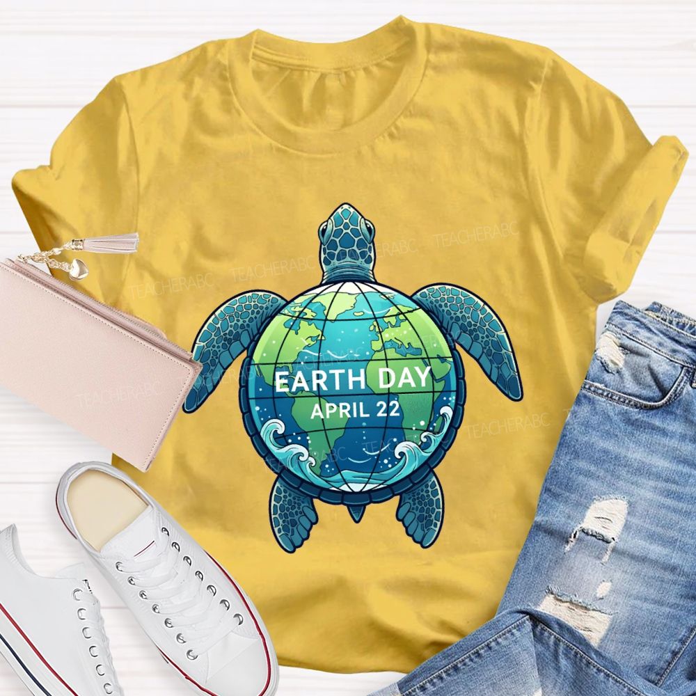 Earth Day Protecting Global Sea Turtles Teacher T-shirt