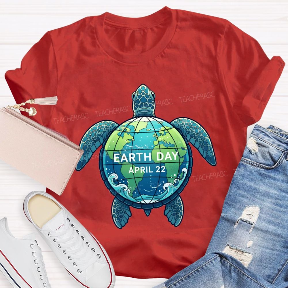 Earth Day Protecting Global Sea Turtles Teacher T-shirt