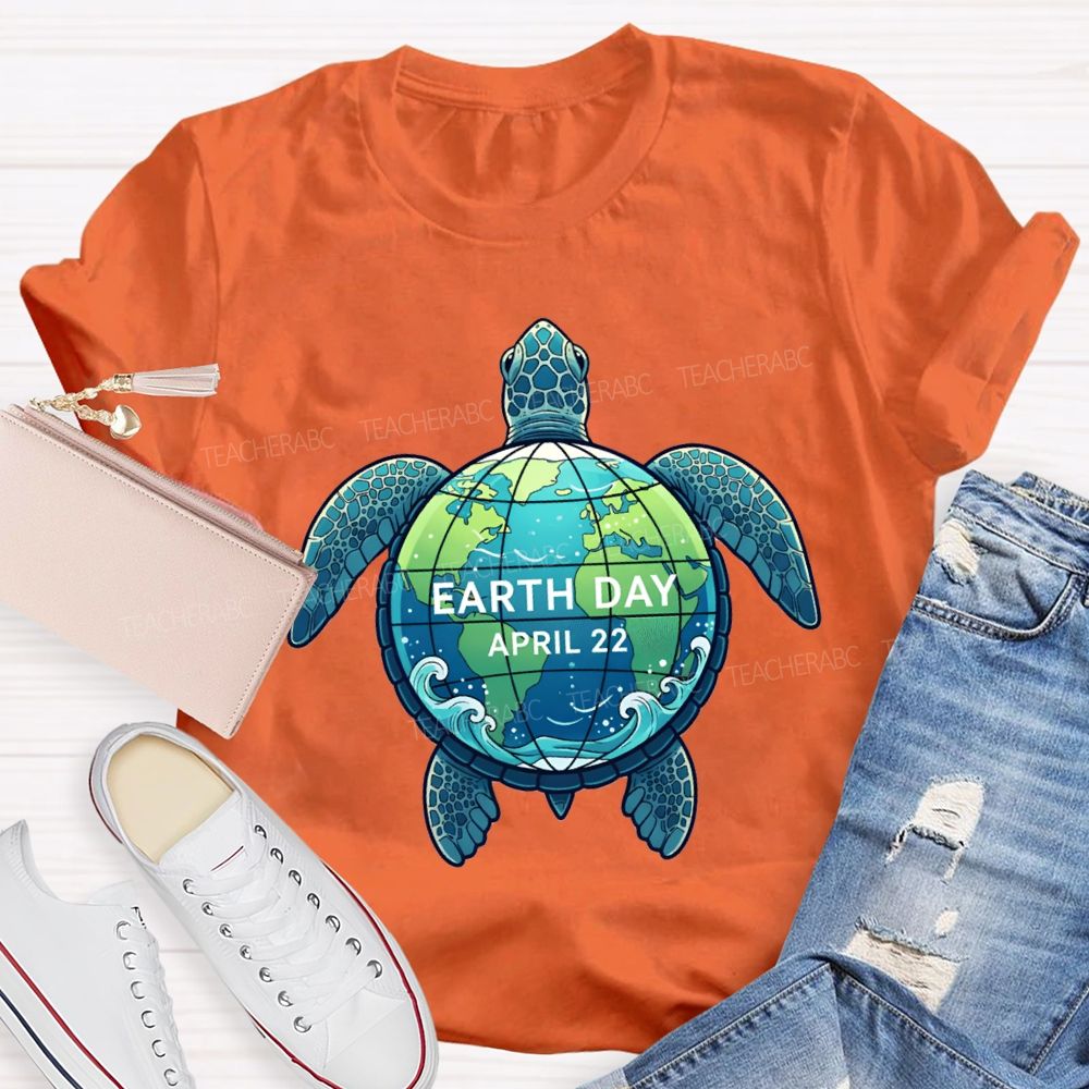 Earth Day Protecting Global Sea Turtles Teacher T-shirt