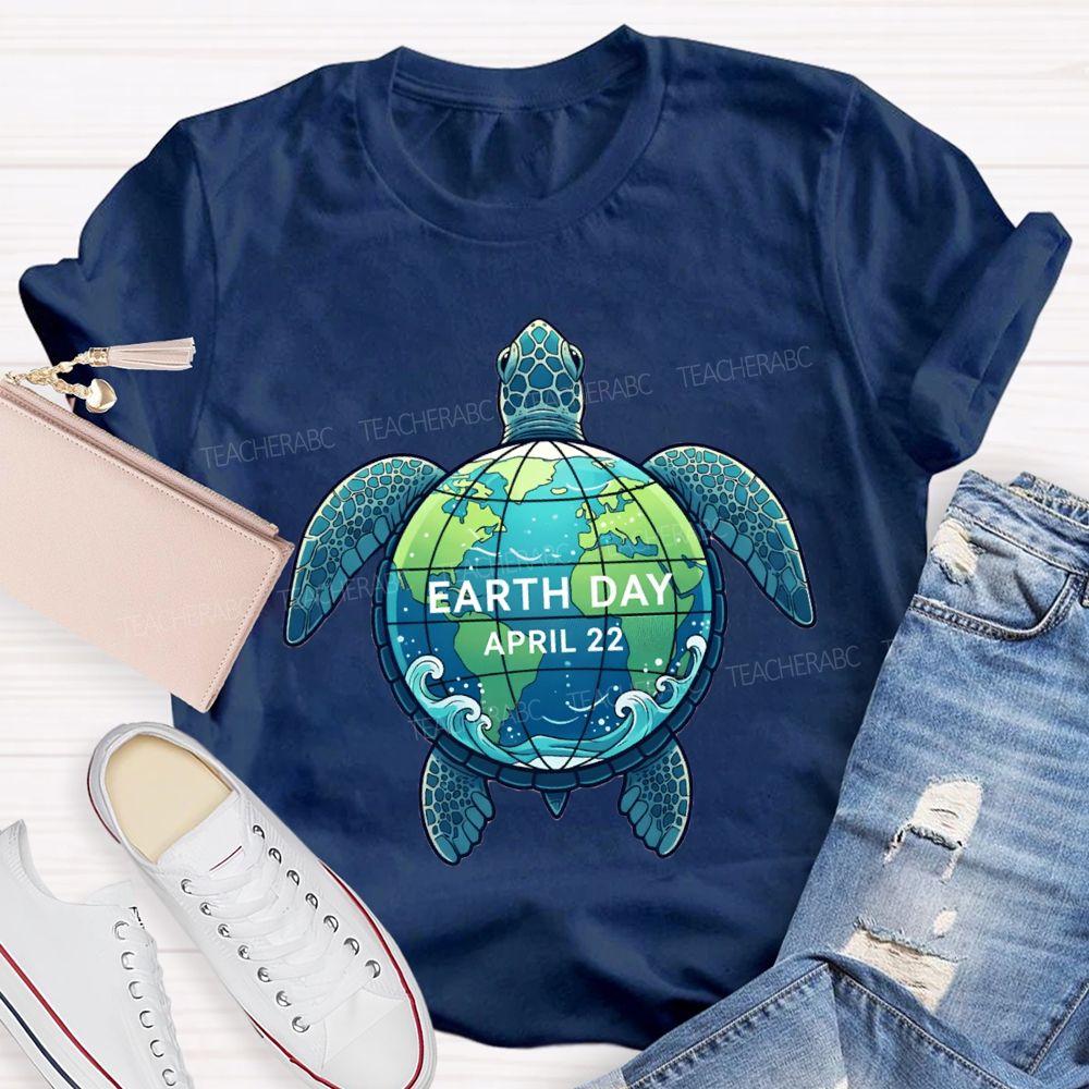 Earth Day Protecting Global Sea Turtles Teacher T-shirt