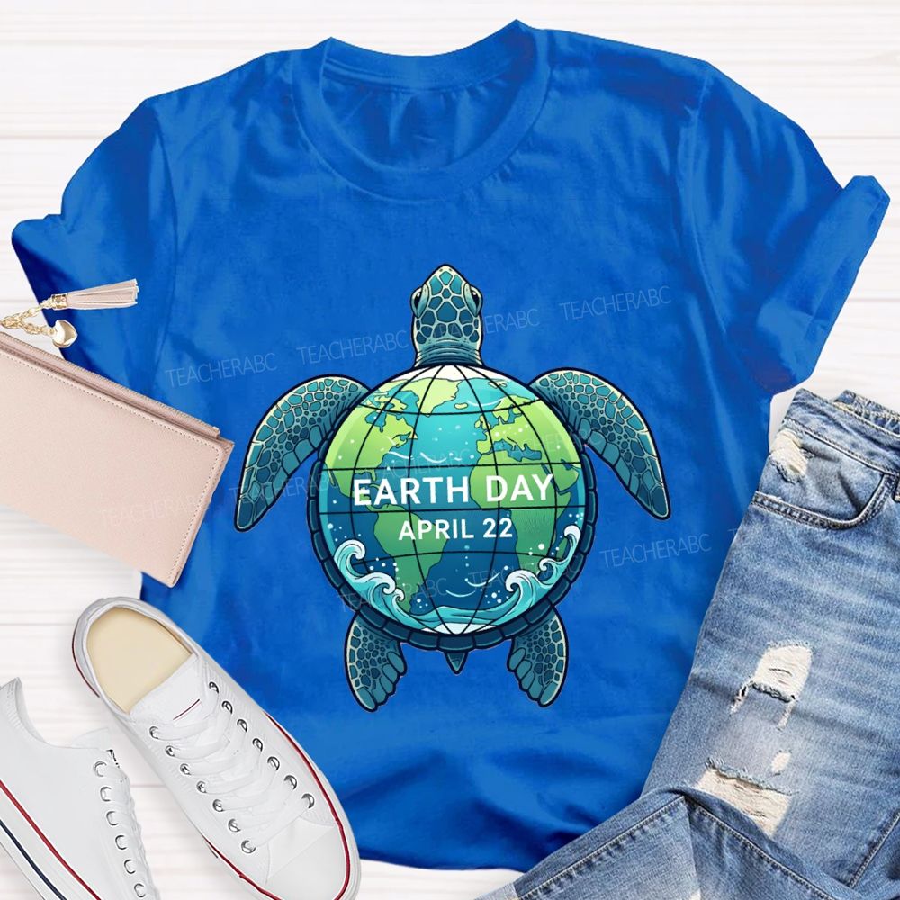 Earth Day Protecting Global Sea Turtles Teacher T-shirt