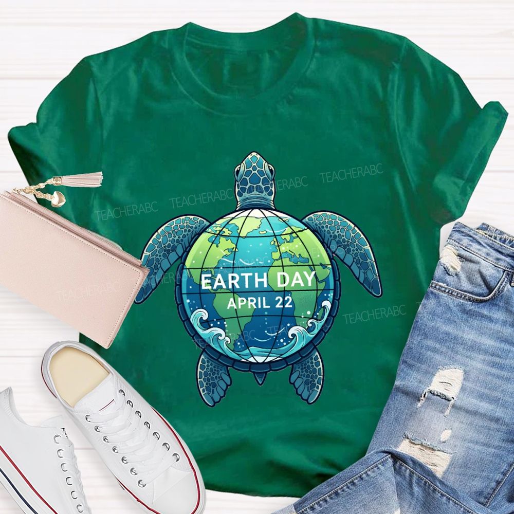 Earth Day Protecting Global Sea Turtles Teacher T-shirt