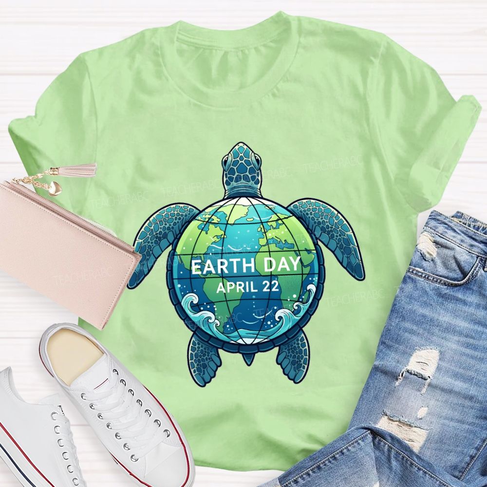 Earth Day Protecting Global Sea Turtles Teacher T-shirt