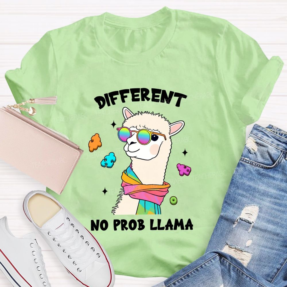 Different No Prob Llama Cute Alpaca Teacher T-Shirt