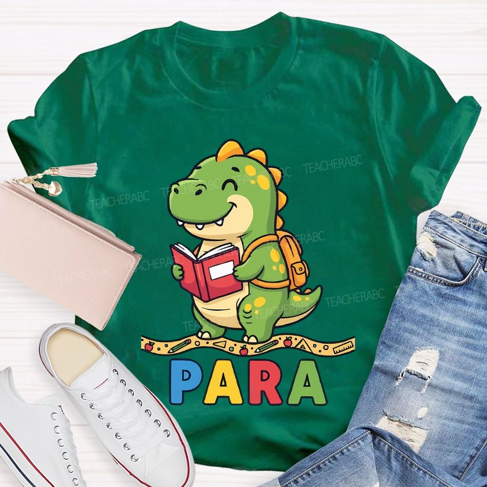 Teaching Para Dinosaur Learning Diary Teacher T-shirt