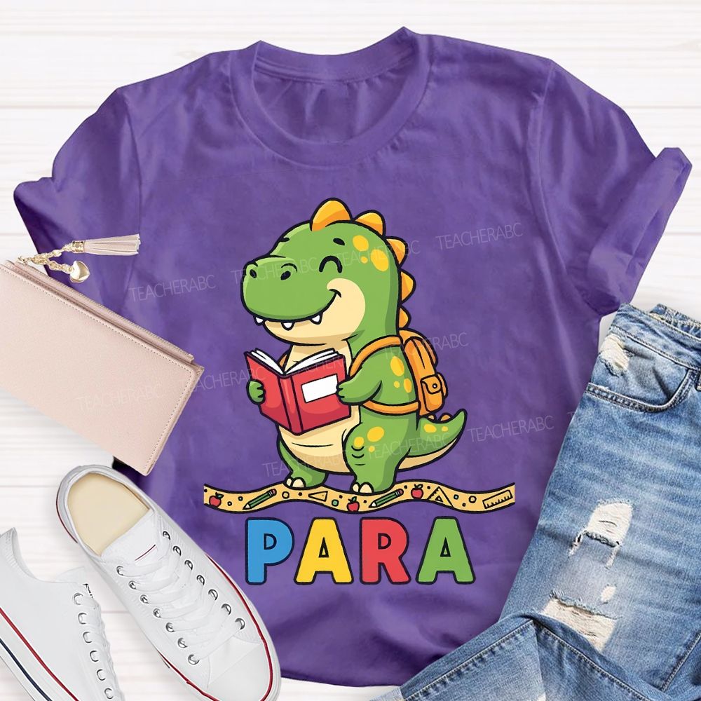 Teaching Para Dinosaur Learning Diary Teacher T-shirt
