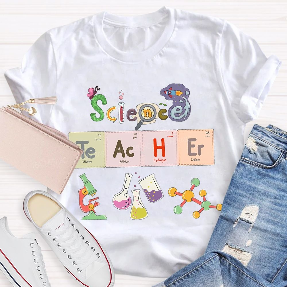 Science Teacher Various Experimental Equipment Teacher T-shirt