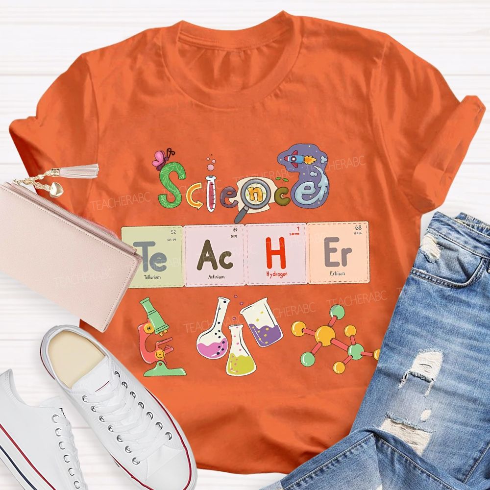 Science Teacher Various Experimental Equipment Teacher T-shirt