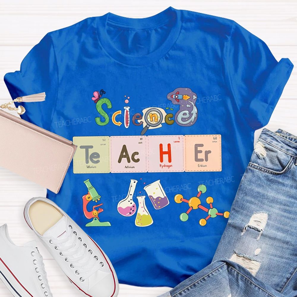 Science Teacher Various Experimental Equipment Teacher T-shirt