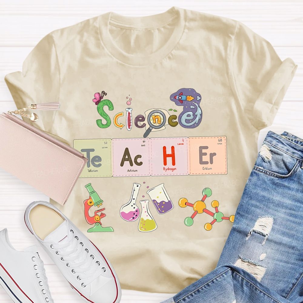 Science Teacher Various Experimental Equipment Teacher T-shirt