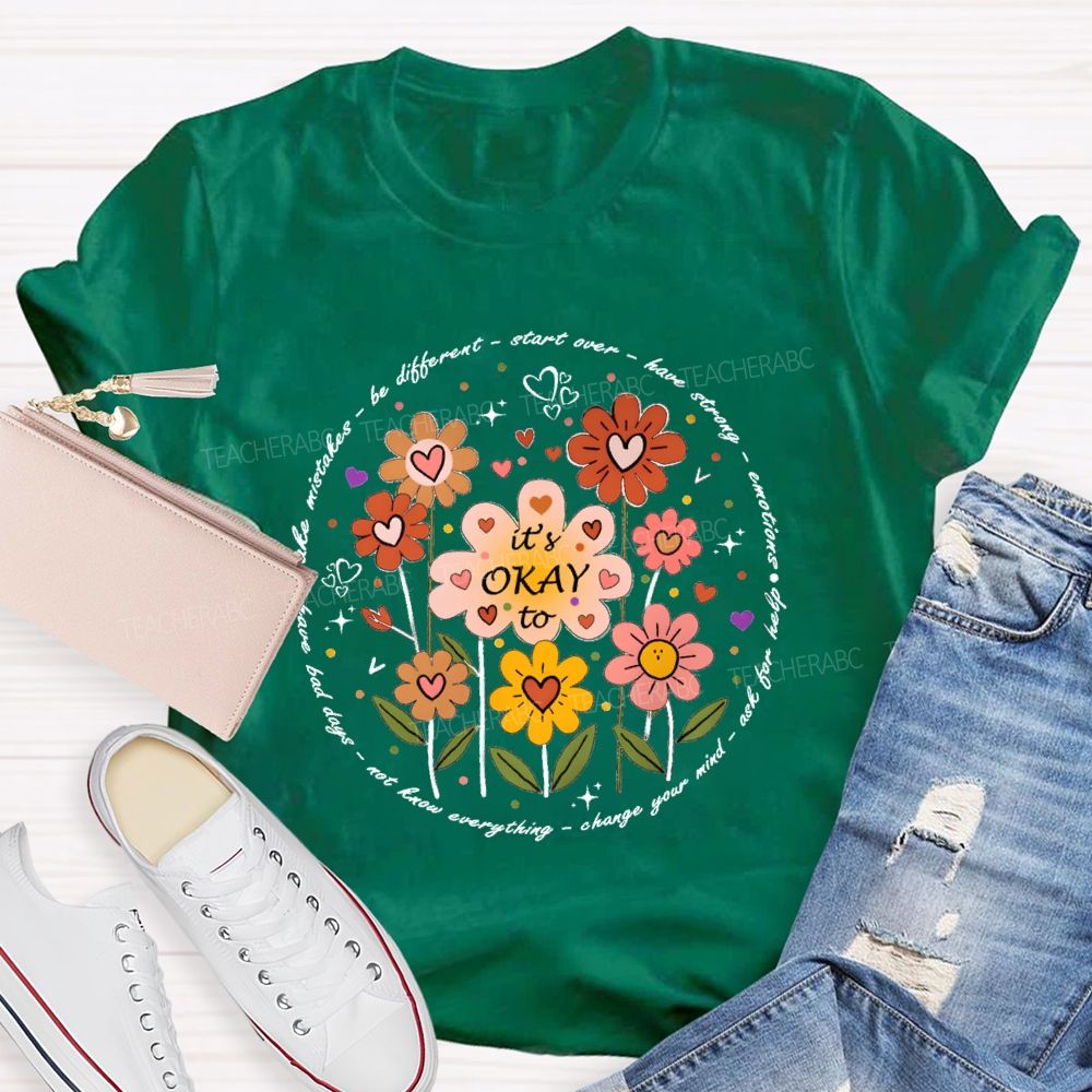Be Different Smart Over Have Strong Floral Teacher T-shirt