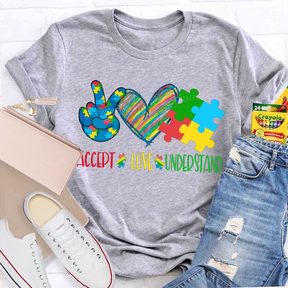 Accept Love Understand Colorful Hearts T-shirt