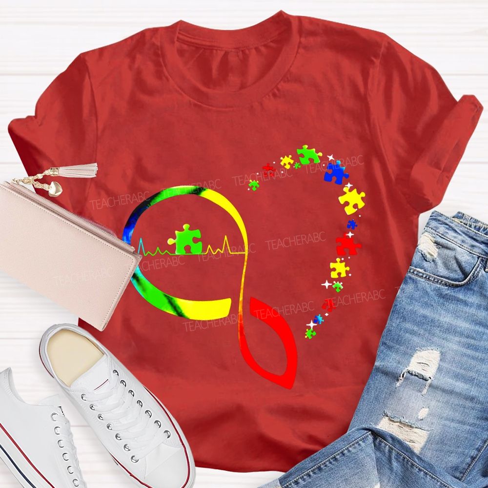 Autism Awareness Infinity Symbol And Heart T-shirt