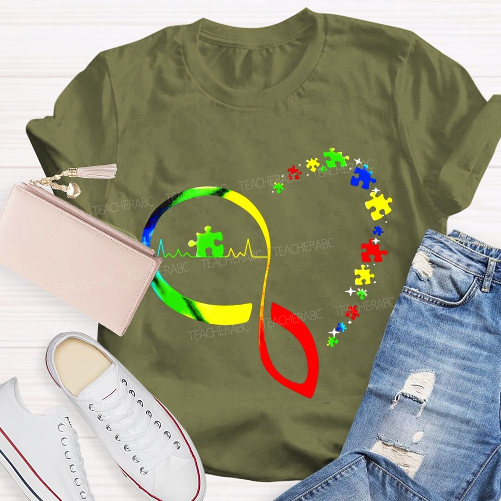 Autism Awareness Infinity Symbol And Heart T-shirt