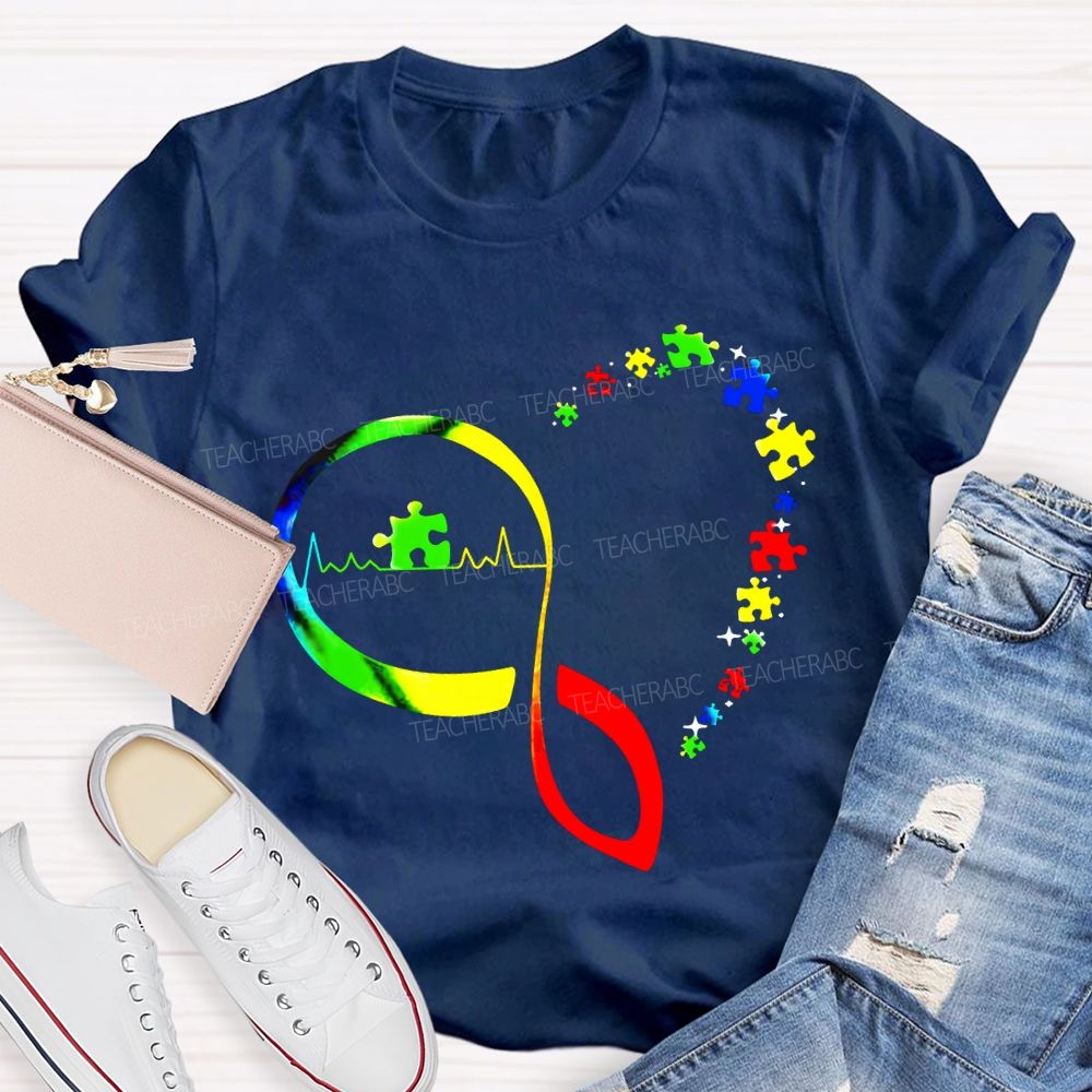 Autism Awareness Infinity Symbol And Heart T-shirt
