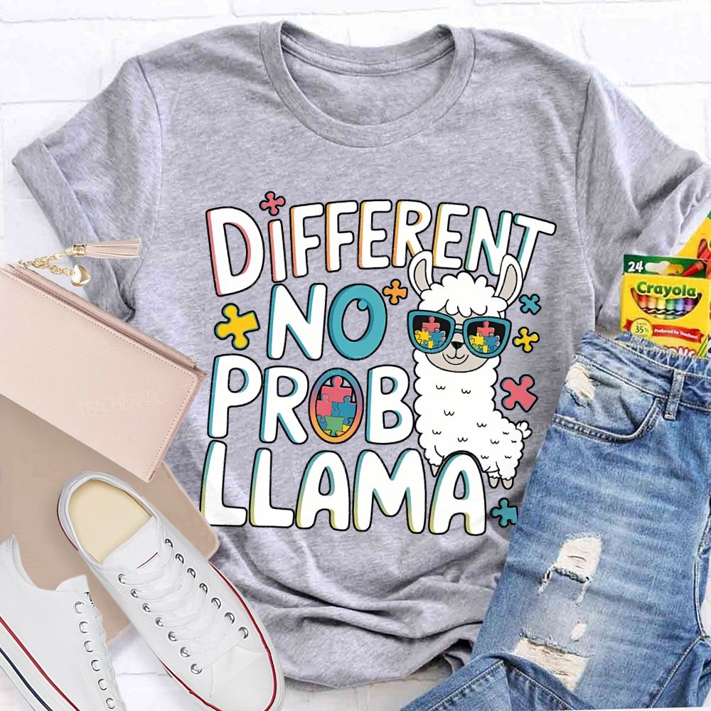 Different No Prob Llama Teacher T-shirt