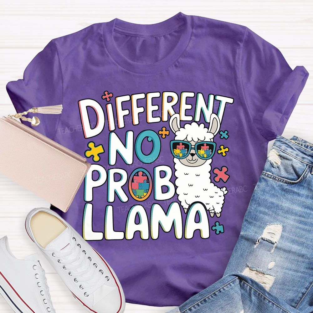 Different No Prob Llama Teacher T-shirt