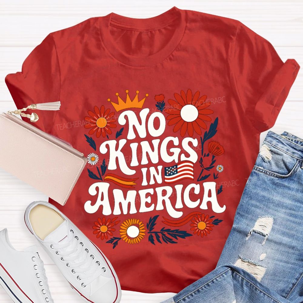 No Kings In America Floral T-shirt