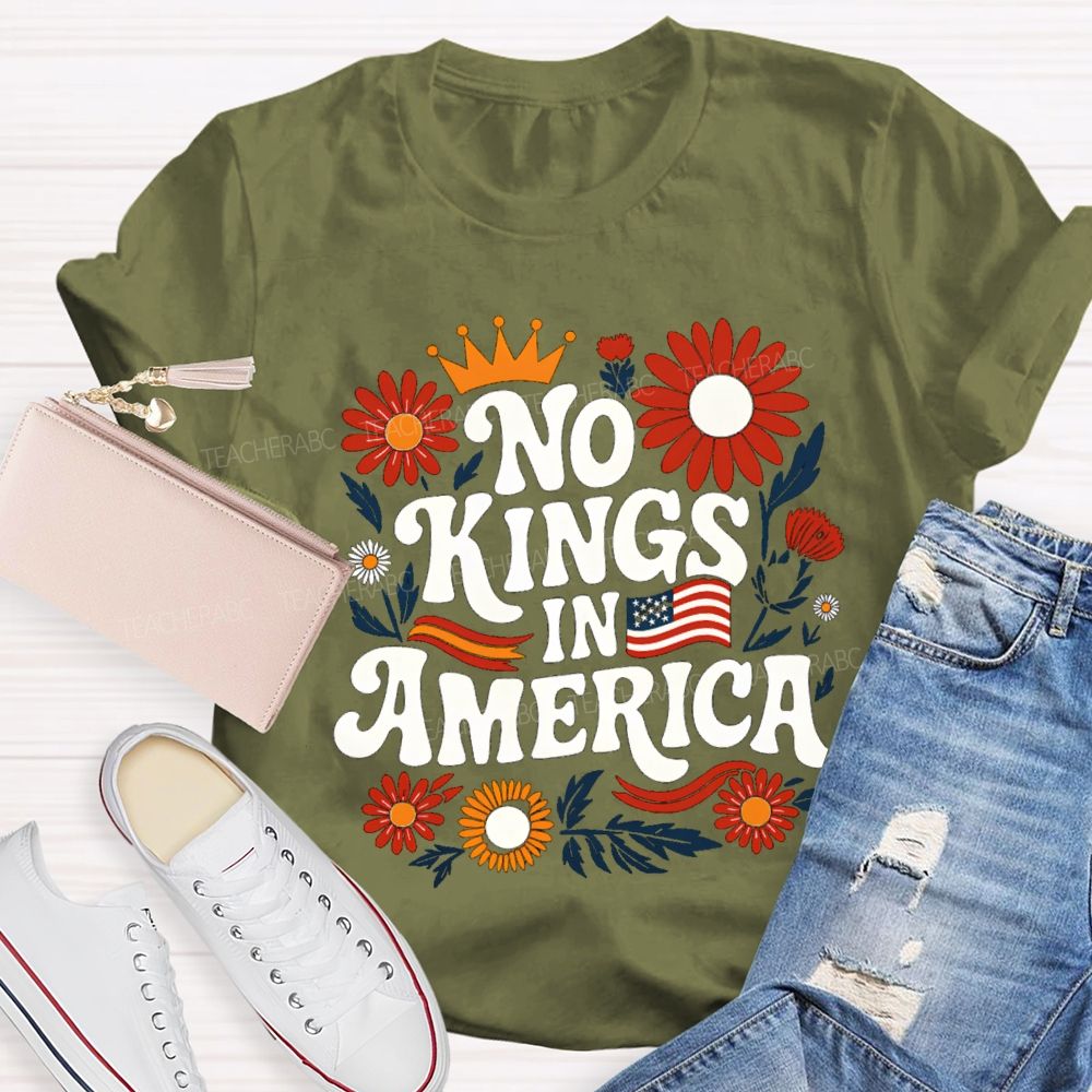 No Kings In America Floral T-shirt