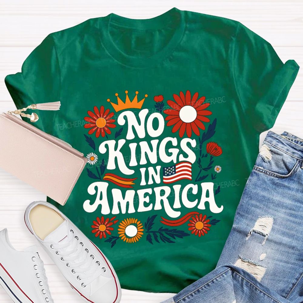 No Kings In America Floral T-shirt