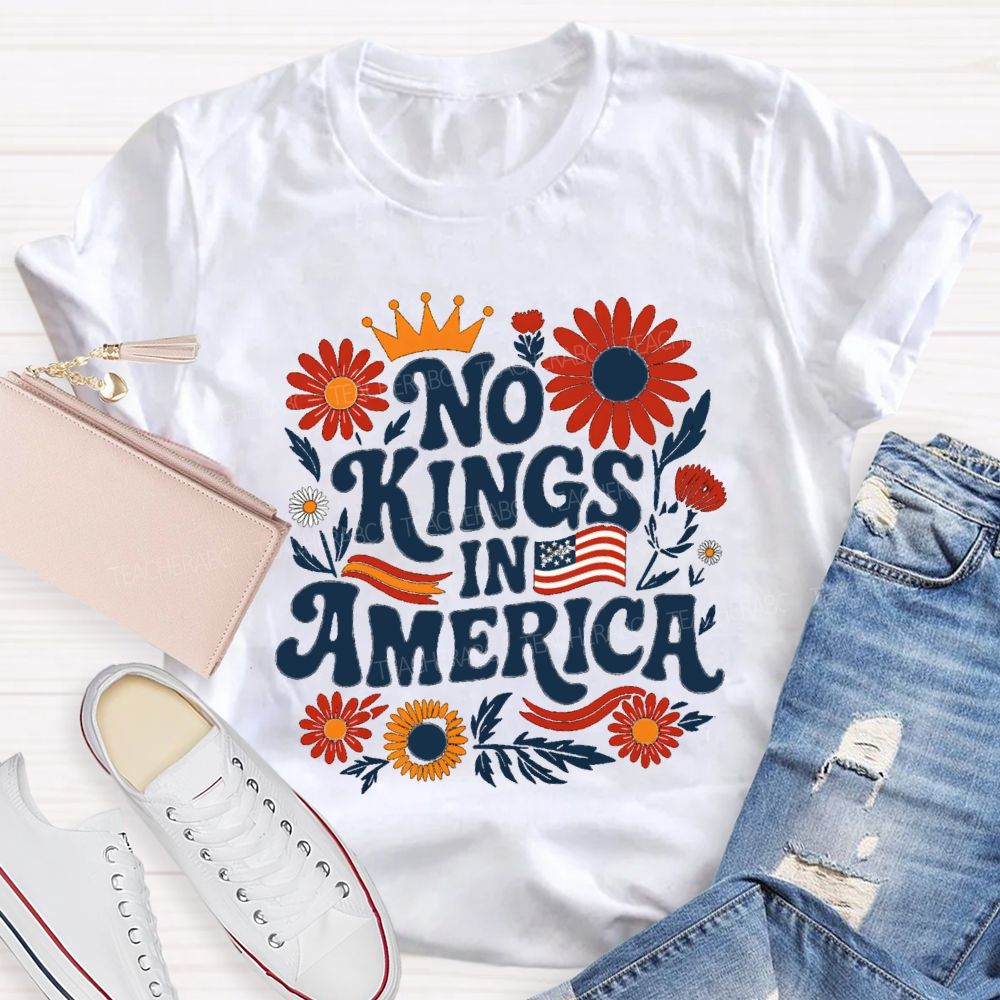 No Kings In America Floral T-shirt