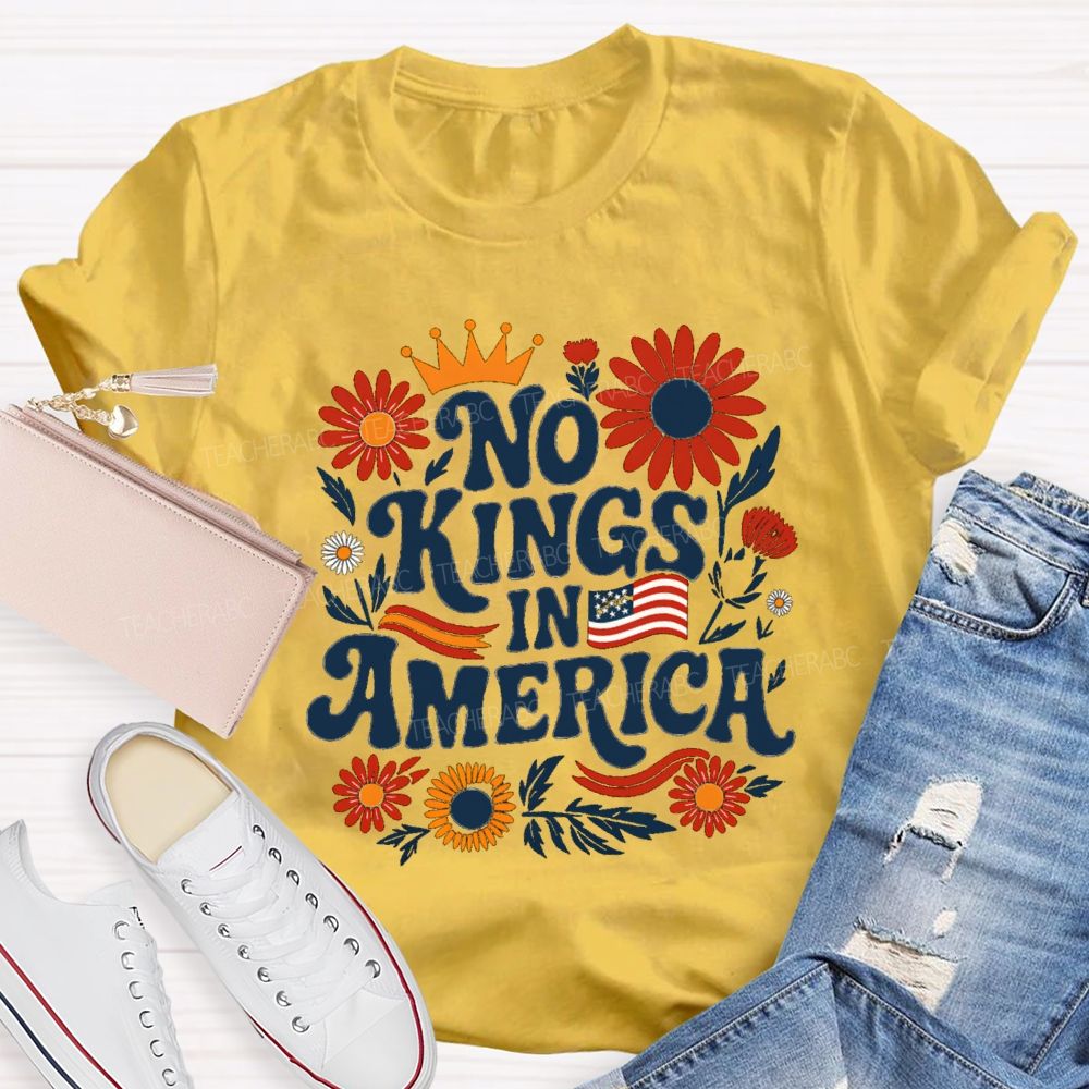 No Kings In America Floral T-shirt