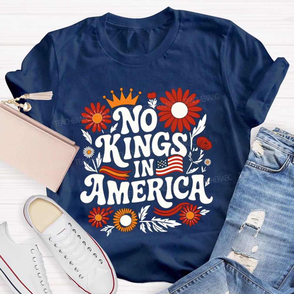 No Kings In America Floral T-shirt