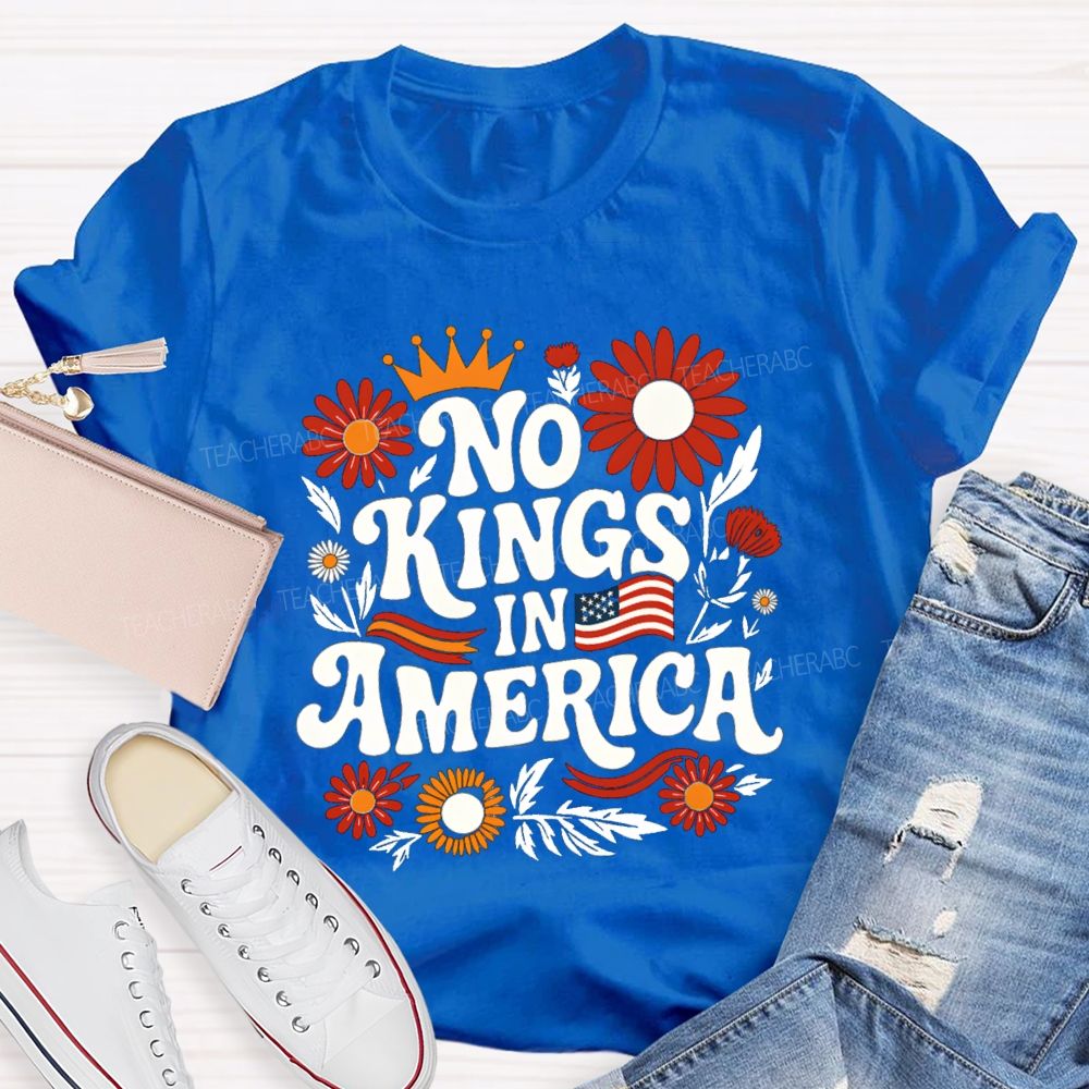 No Kings In America Floral T-shirt