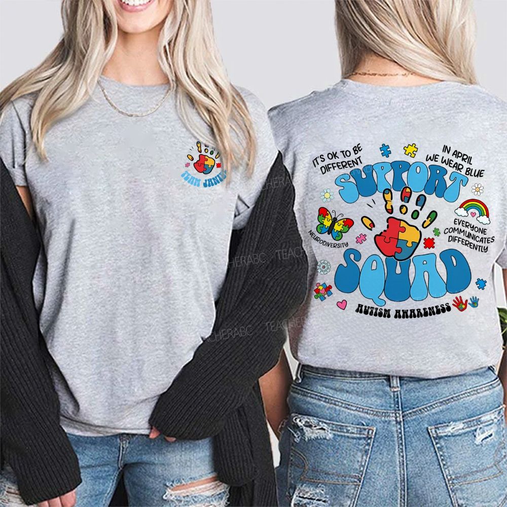 Personalized Name It'S Ok To Be Different Autism Awareness Double Printed T-shirt