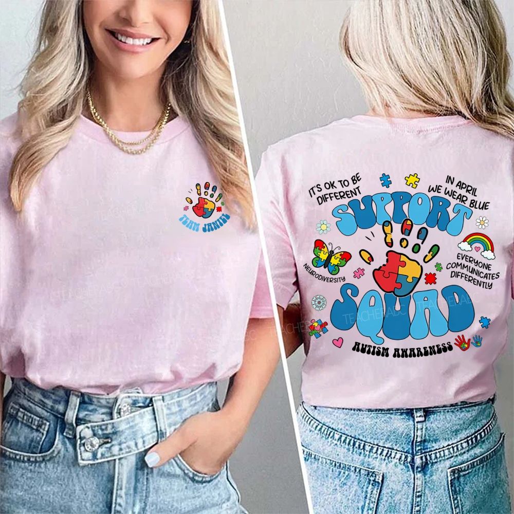 Personalized Name It'S Ok To Be Different Autism Awareness Double Printed T-shirt