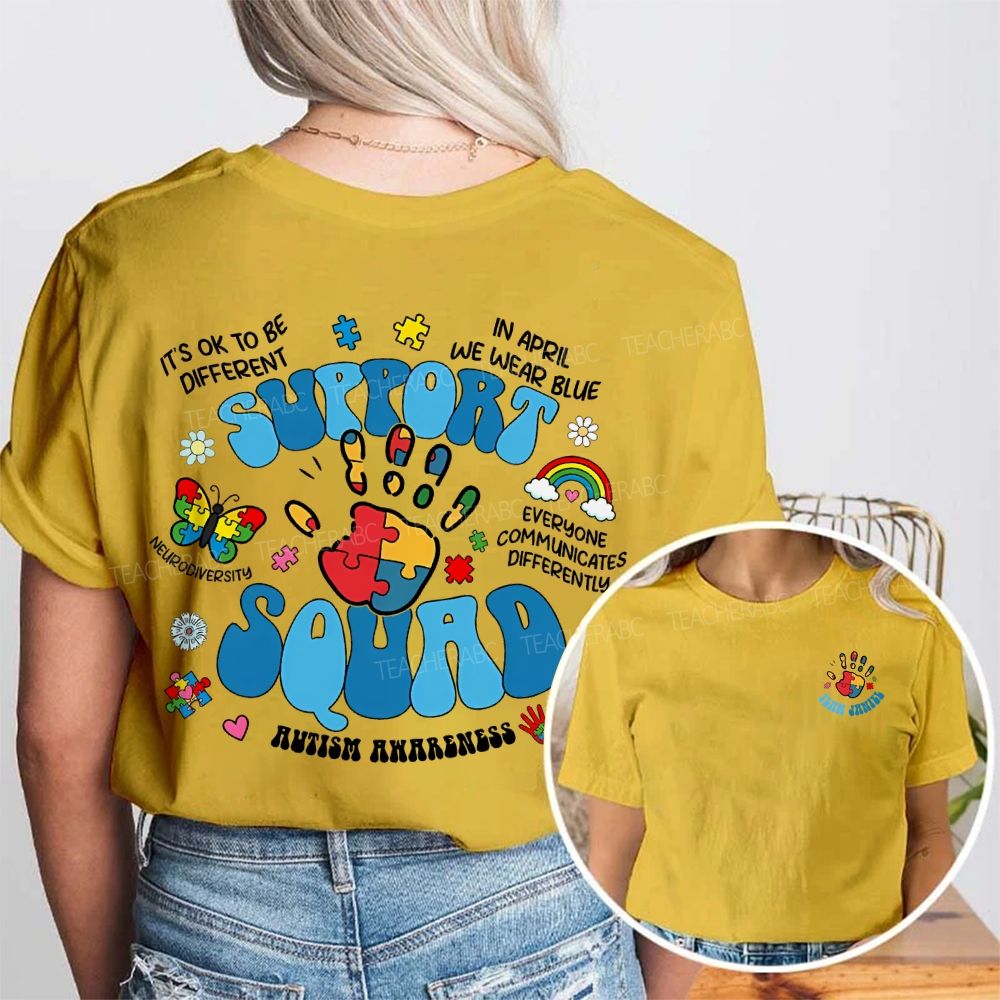 Personalized Name It'S Ok To Be Different Autism Awareness Double Printed T-shirt
