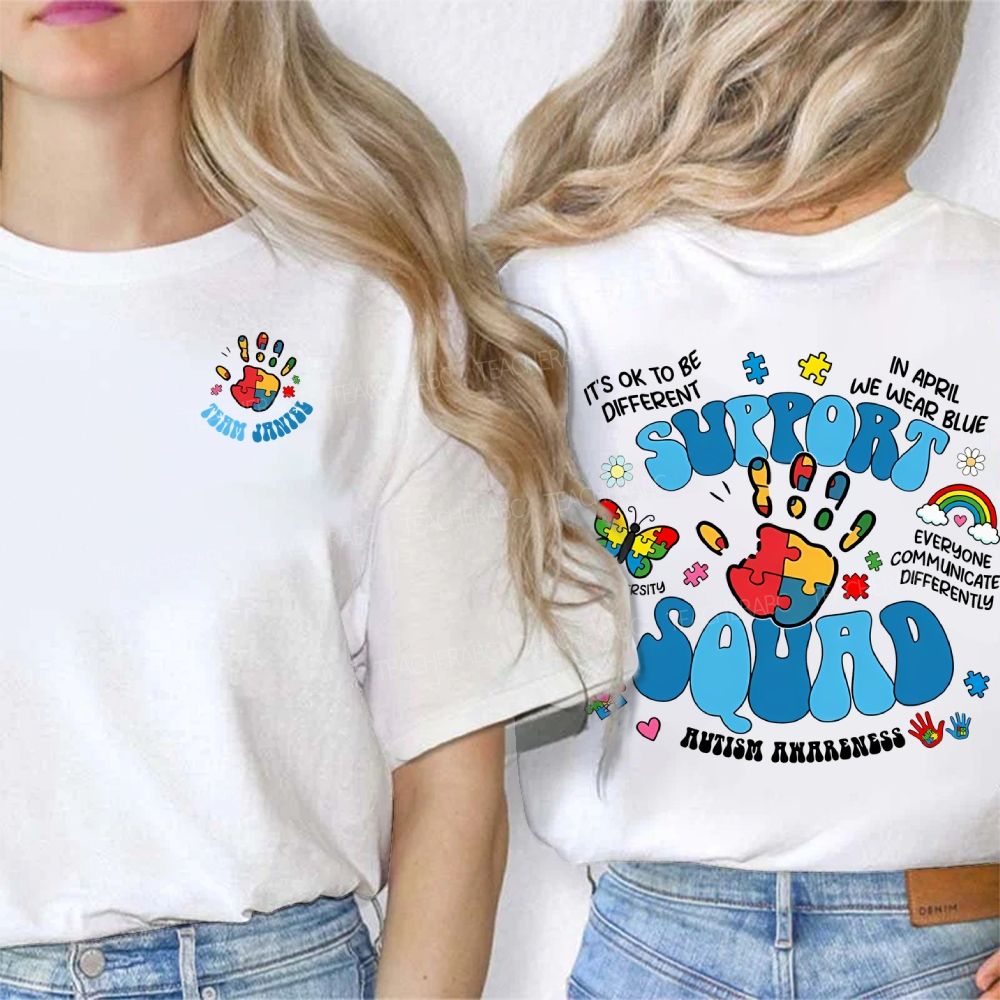 Personalized Name It'S Ok To Be Different Autism Awareness Double Printed T-shirt